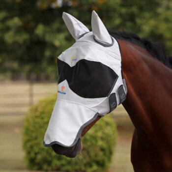 Shires FlyGuard Pro Sun Shade Fly Mask with Ears & Square Nose