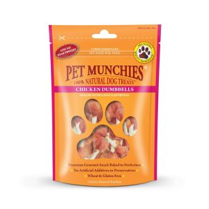 Pet Munchies Chicken Breast Rawhide Dumbbell