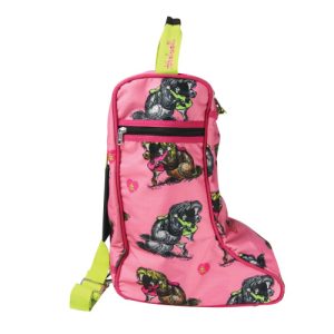Hy Equestrian Thelwell Collection Hugs Jodhpur Boot Bag - Pink/Lime/Hot Pink