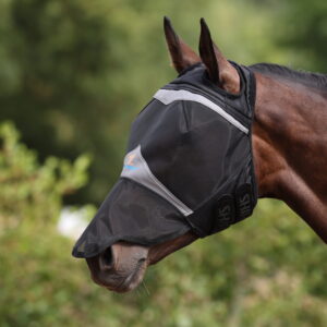 Shires FlyGuard Pro Fine Mesh Fly Mask with Ear Holes & Nose