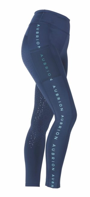 Shires Aubrion Brook Logo Riding Tights - Maids