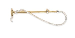Shires Gold Crop & Thong Stock Pin SH7 (5.5cm)