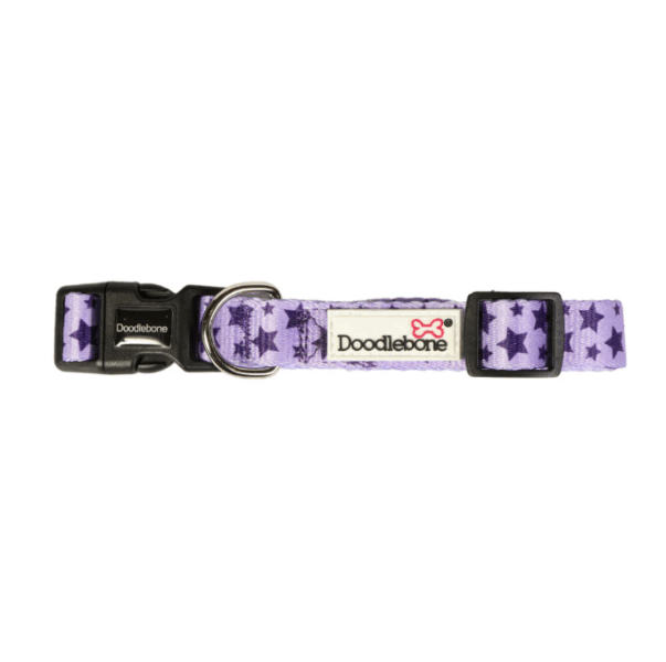 DoodleBone Collar Violet Stars