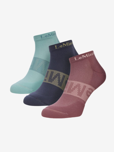 LeMieux Trainer Socks Rosewood Dusk Aqua