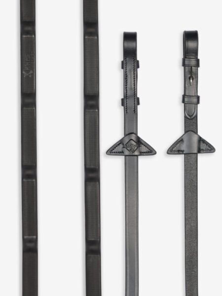 LeMieux Ergo Rubber Grip Reins Black