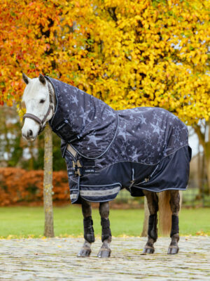 LeMieux Arika Star Turnout Rug Navy 100g