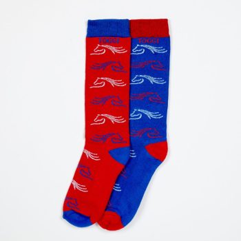 Toggi Eco Lunar 2pk Bamboo Socks Blue/Crimson 4-8
