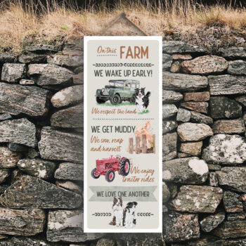 On This Farm Hanging Sign
