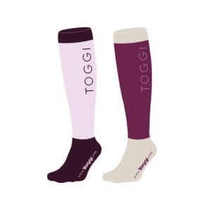 Toggi Womens Logo Compression Socks 2pk Purple 4-8