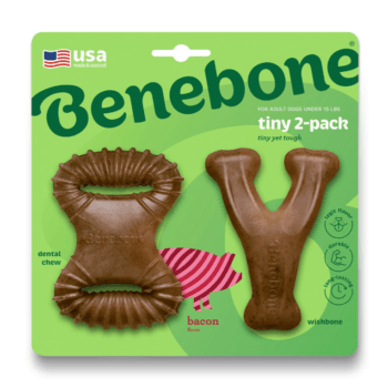 Benebone 2 Pack Dental Chew/Wishbone Bacon Tiny