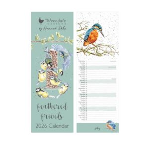 Wrendale Feathered Friends Slim Calendar 2026
