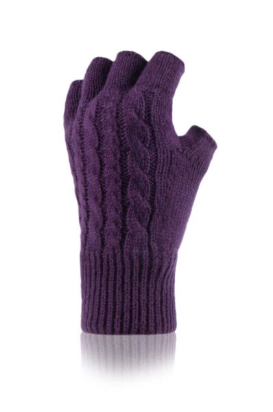 Heat Holders Ayla Ladies Cable Knit Fingerless Gloves