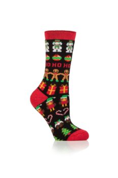 Heat Holders Gingerbread & Baubles Ladies Lite Christmas Socks – 1.6 Tog
