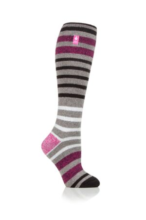 Heat Holders Houghton Ladies Multi Stripe Lite Long Socks - 1.6 Tog