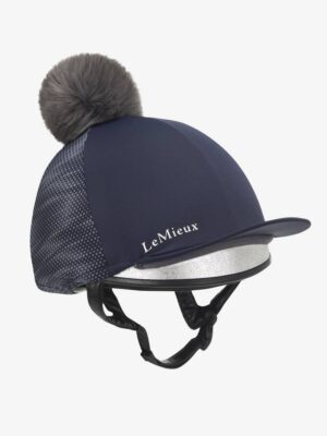 LeMieux Eleanor Reflective Pom Hat Silk Navy One Size