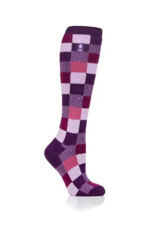 Heat Holders Oban Ladies Checked Lite Long Socks - 1.6 Tog