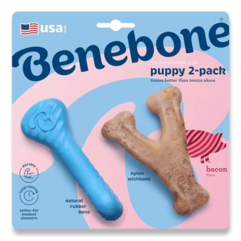 Benebone Rubber Bone & Wishbone Puppy Bacon