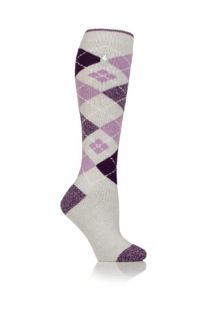 Heat Holders Sandown Ladies Argyle Lite Long Socks - 1.6 Tog